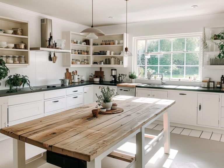 20 Stunning Kitchens with Wooden Tables in the Middle