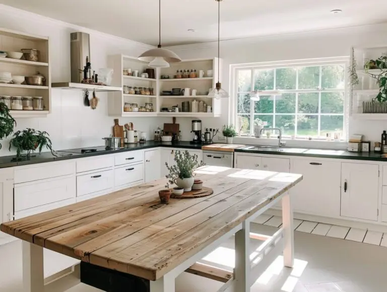 20 Stunning Kitchens with Wooden Tables in the Middle