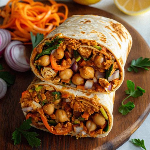 High-Protein Vegan Veggie Wrap Recipe