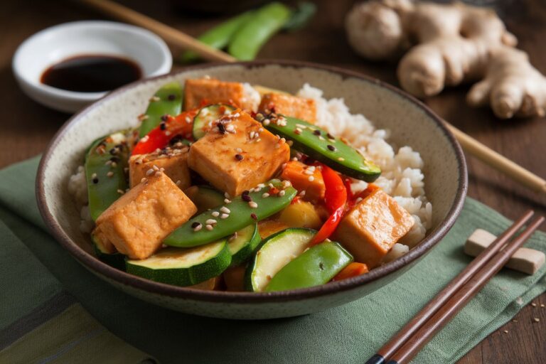 Easy Vegan Tofu and Zucchini Stir Fry