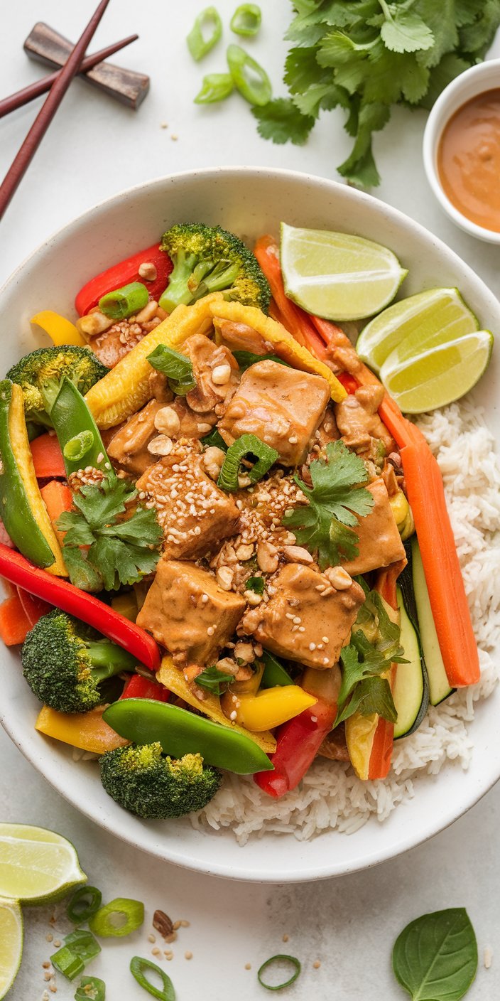 Thai Peanut Tempeh Stir-Fry: A High Protein Vegan Meal